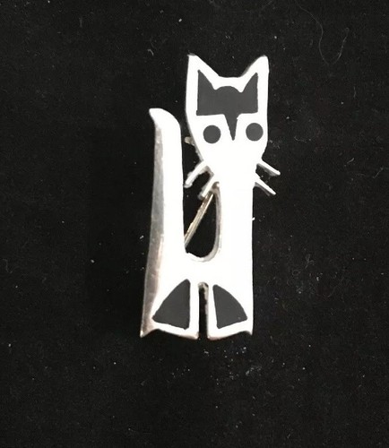 Mexico Sterling Silver Cat Pin Brooch Lot of 3 27.7 g   925 Sterling