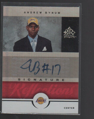 ANDREW BYNUM 2005-06 UPPER DECK REFLECTIONS ROOKIE CARD AUTO #SR-BY /100. rookie card picture