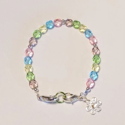 Czech Glass Beads Pastel Colors Medical Alert ID Replacement Bracelet 6.5'' 