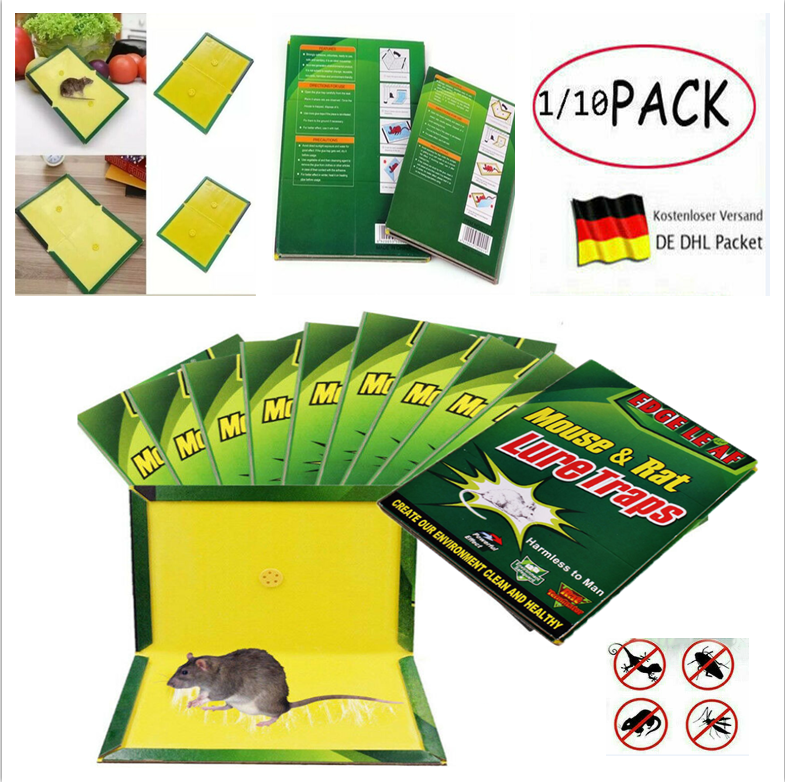 10x Mausefalle Ratte kleber Rattenfalle Maus Mäusekleber Tierfallen Schlagfalle