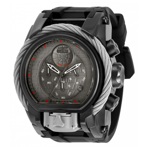 Pre-owned Invicta Star Wars Death Star Men's 52mm Limited Edition Dual-time Watch 33861