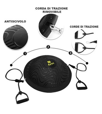 Bosu Ball Zeus Palla da Pilates Migliorare Equilibrio Coordinazione Allenamento