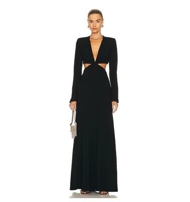 A.L.C. Issa Waist Cutout Maxi Dress Gown Black Size 6 NEW $895