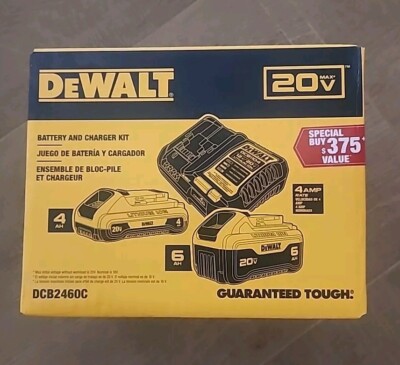 DEWALT DCB2460C 20V Max Starter Kit - 4AH & 6AH + Charger - NEW!! FREE SHIP !!