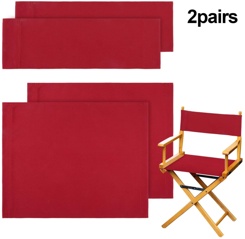 2 Set Casual Directors Chair Cover Kit,  Canvas Seat and Back Cotton Canvas