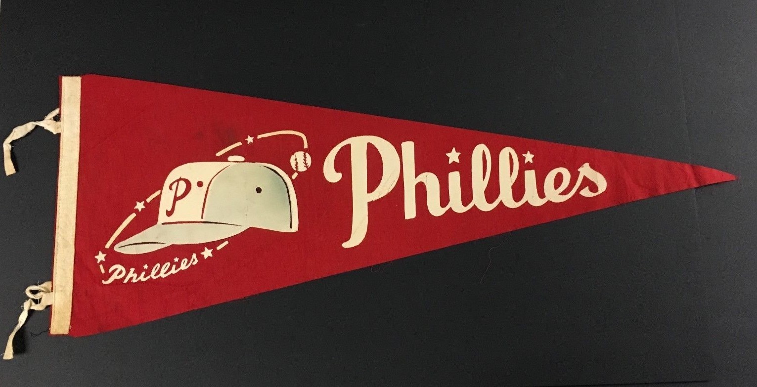 1950's Philadelphia Phillies Baseball Felt Pennant Vintage