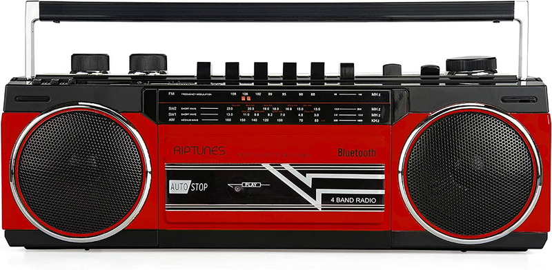 Portable Retro AM/FM/SW Bluetooth Cassette Boombox Player Recorder 4 Band Radio