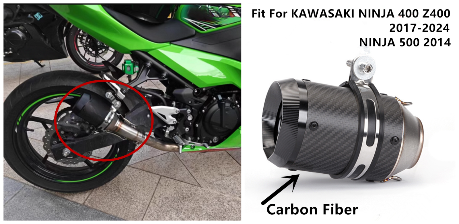ドン マキシミアーノ 2015 For KAWASAKI NINJA 500 2024 NINJA 400 Z400 2017-2024 Exhaust