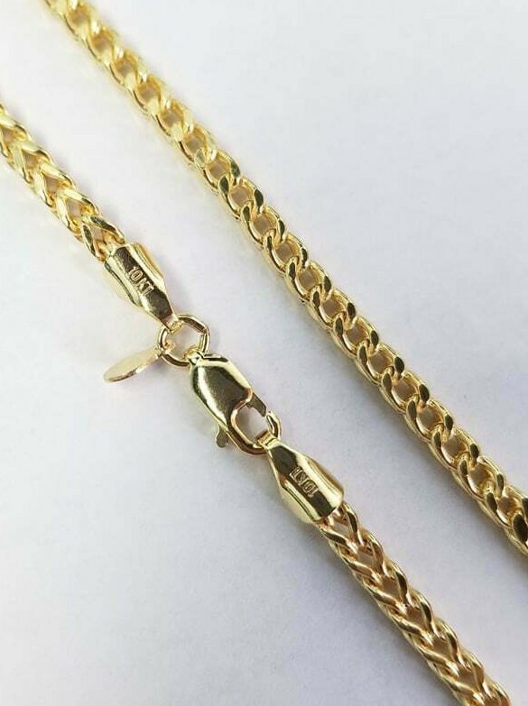 Pre-owned Miami Cuban Authentic Real 10k Yellow Gold Franco Box Square Chain Necklace 26 Inch 3mm