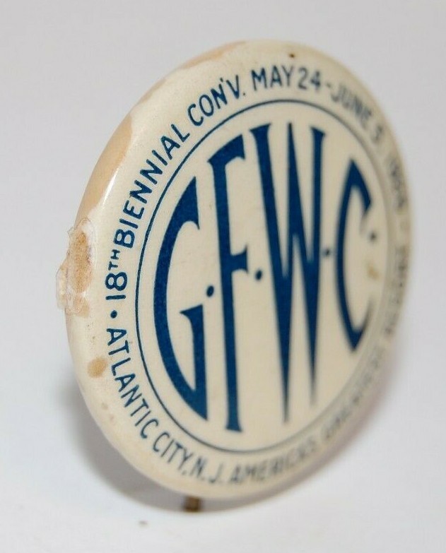 Antique 1926 GFWC Biennial Convention Pinback Button - Atlantic City NJ