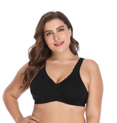 Plus Size Cup Bra Ladies Large Bosom Wireless Non wired Firm Control Brassiere
