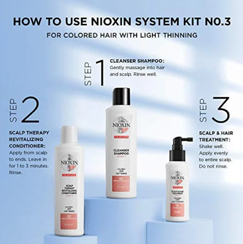 NIOXIN System 3 Kit Cleanser Shampoo & Scalp Therapy Conditioner & Treatment