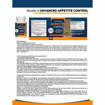 Advanced Appetite Control Healthy Weight Loss Management Fat Burn 60 Capsules