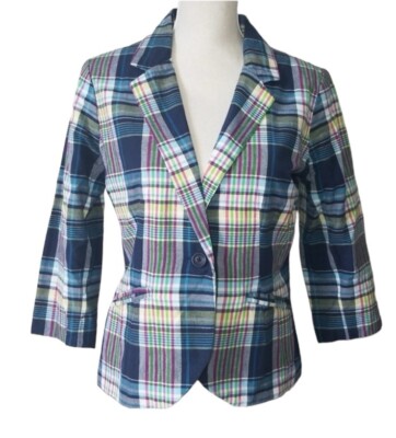 Chadwick s Blazer Women s Preppy  Plaid Jacket Size 6