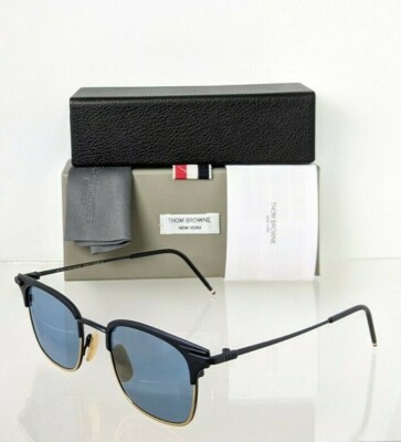 Pre-owned Dita Brand Authentic Thom Browne Sunglasses Tbs 102-c-t Navy Gold Tb102 Frame