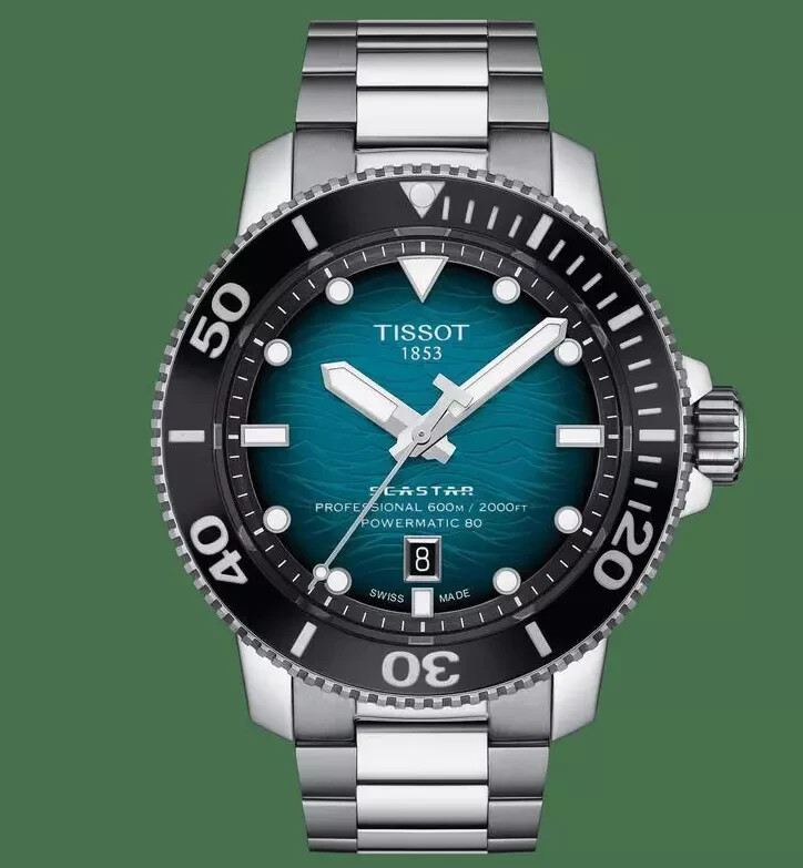 Pre-owned Tissot Seastar 2000 Professional Powermatic 80 Men's Watch T120.607.11.041.00ti