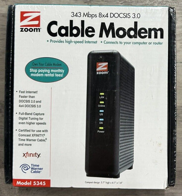 *UNOPENED* Zoom DOCSIS 3.0 High-Speed Cable Modem 5345 Up To 1000 Mbps