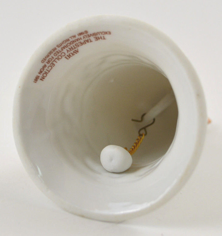 White Dove Wedding Bell The Tapestry Collection Avon 1981 Peachy? Colored Bands