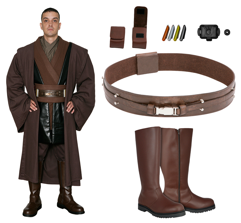 Star Wars Costume Bundle Anakin Tunic Brown Jedi Robe Belt
