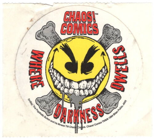 1994 Promo Comics Advertising Sticker: "CHAOS! COMICS - WHERE DARKNESS DWELLS"