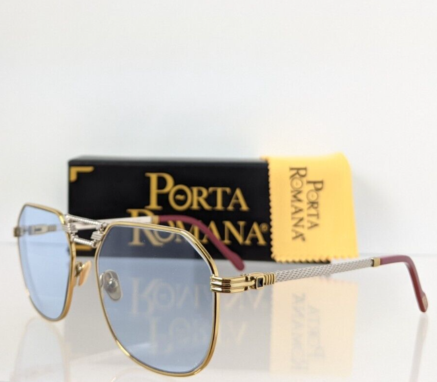 Pre-owned Porta Romana Authentic  Sunglasses Mod 1266 Col 100bgold Plated Vintage Frame In Blue