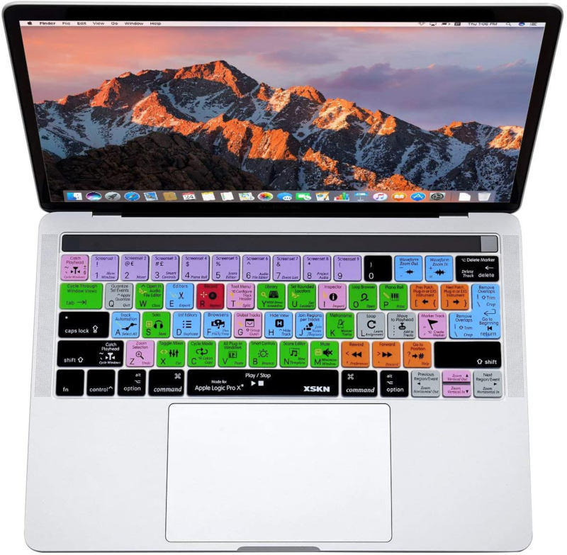 XSKN Mac Logic Pro X English Shortcut Functional Hotkey Design Silicone Keyboard