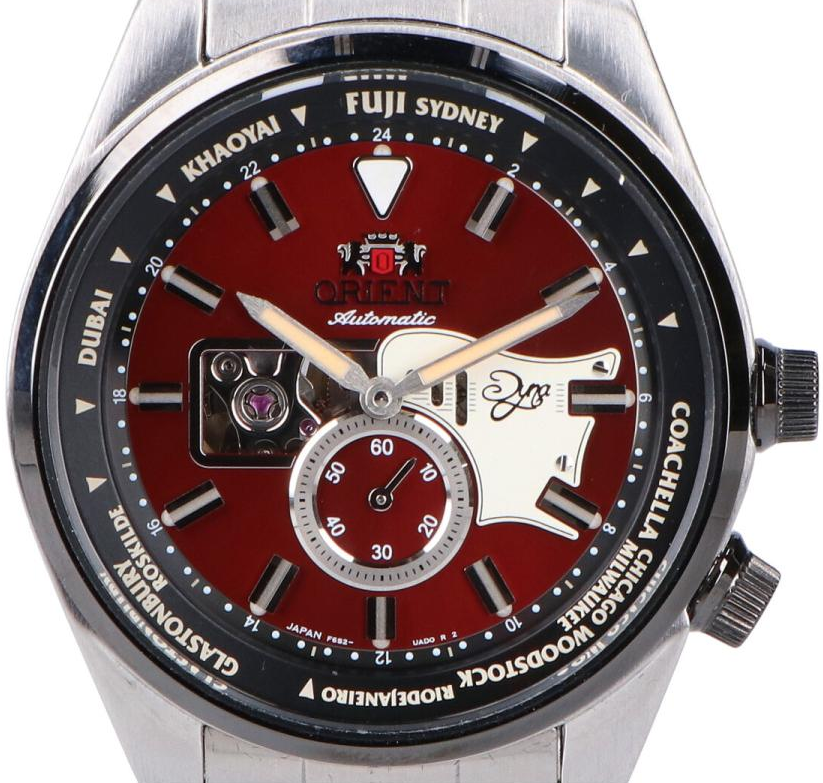 Pre-owned Orient Retro Future Guitar Limited Edition Red Dial Men's Watch Rn-ar0302r