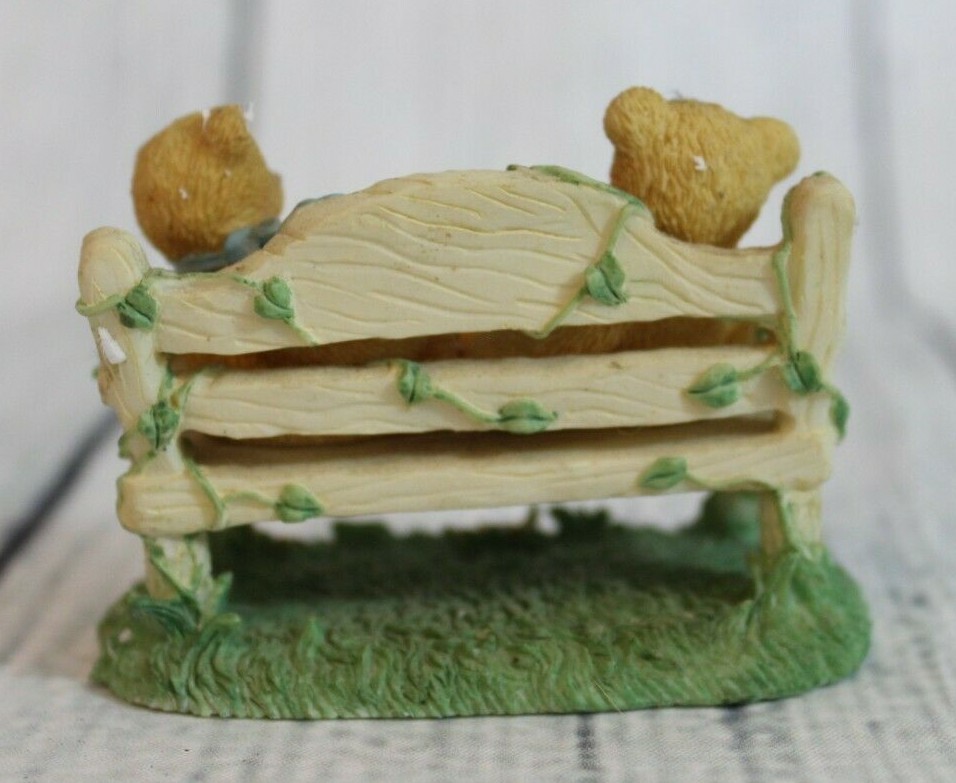 Cherished Teddies Two Bears on Bench #CRT240 Vintage 1996 Figurine