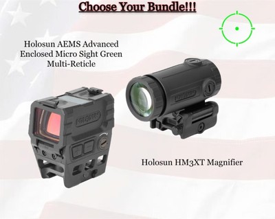 Holosun AEMS MRS Multi-Reticle Green Dot Sight w/ Magnifier Options  AEMS-221301