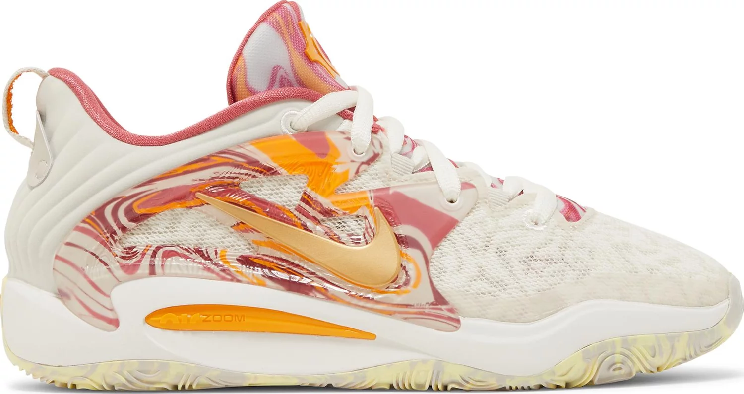 

Nike KD 15 All Star Brown Gold Sail White Citron Orange DV1199-100 Мужские 12, Белый, Nike KD 15