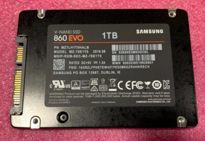 Samsung V-Nand 860 EVO 2.5'' 1TB SATA III 6Gb/s SSD MZ7LH1T0HALB MZ-76E1T0