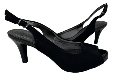 LifeStride Women's Teller Slingback Comfort Dress Heels Black Size:8 98A-E