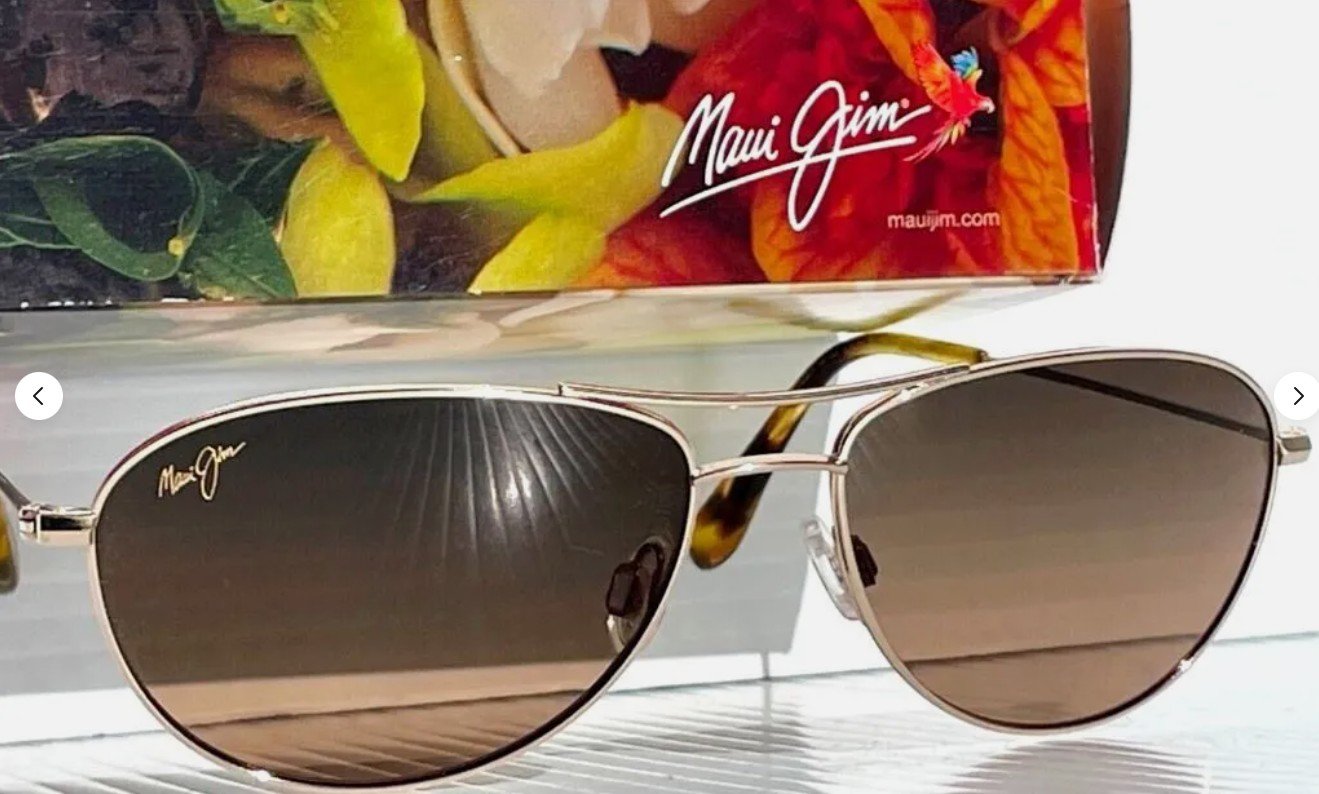 Pre-owned Maui Jim Unused  Hs245-16 Baby Beach Polarized Aviator Sunglasses Gold Brown