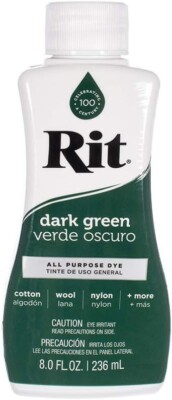 Rit 1 Liquid Fabric Dye, 8-Ounce, Dark Green, 1-Pack, 8 Fl oz