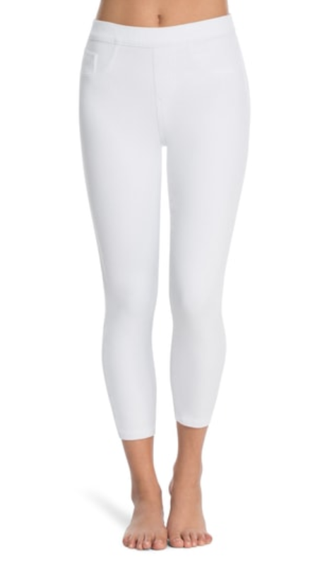 Spanx Womens White Cropped Jean Leggings Sz S 6720