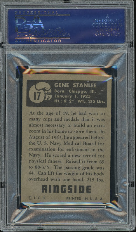 1951 Topps Ringside #17 GENE STANLEE (Mr. America) PSA 7 NM