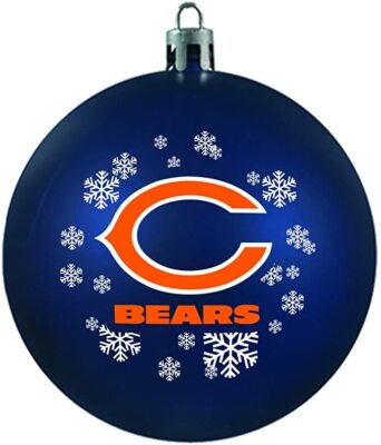 Chicago Bears Football NFL Round Shatterproof Christmas Tree Ornament Boxed