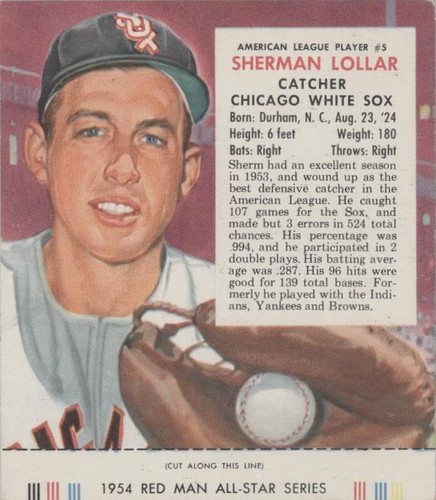 1954 Red Man Tobacco All-Star Team - Sherm Lollar #5