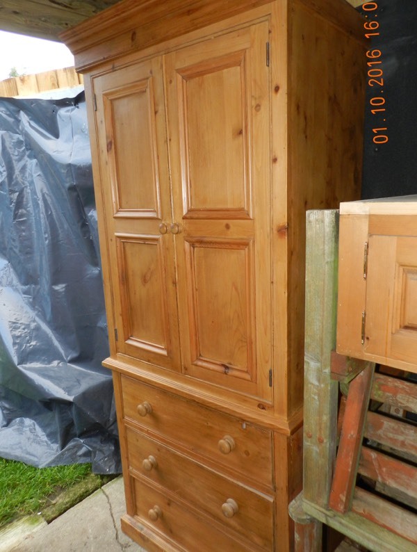 Solid pine tall boy wardrobe in Witney, Oxfordshire Gumtree