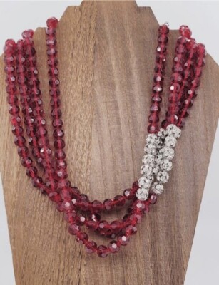 Linea by Louis Dell'Olio 4-Strand Pave Bead 20'' Necklace ~Stunning