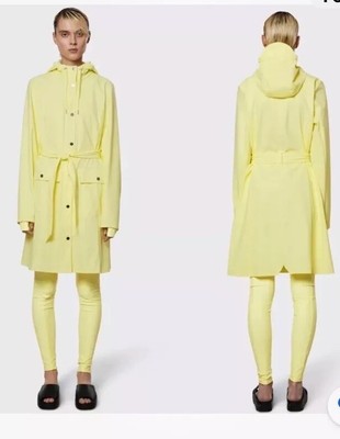 Rains Curve Womens Jacket Size Large Straw Yellow New Rain Jacket Luxury