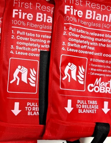 1 PACK FIRE BLANKET Fiberglass Cobra Emergency Home Retardant Prepared 40''x40''