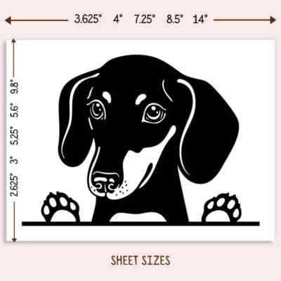 Peeking Dachshund Head Car Sticker / Realistic Dog Vinyl Waterproof Decal Bumper