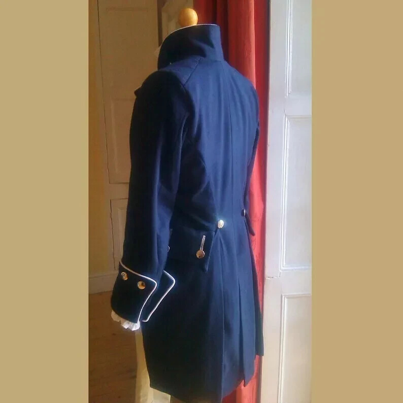 Pre-owned Handmade Regency Navy Blue Men's A Coat For A Naval Officer Coat