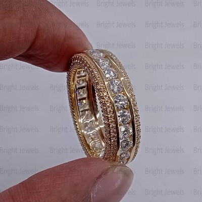 3Ct Round Lab-Created Diamond Women's New Trending Ring 14K Yellow Gold Plated