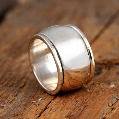 Spinner Ring, Dome Ring, Sterling Silver Ring for Women, Meditation Ring #009