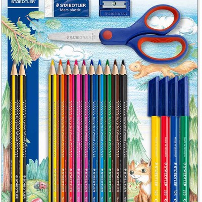 STAEDTLER Noris Colouring Set with Scissors - NEW