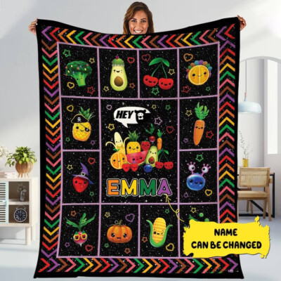 Hey Bear Fleece Blanket, Personalized Hey Bear Sensory Blanket