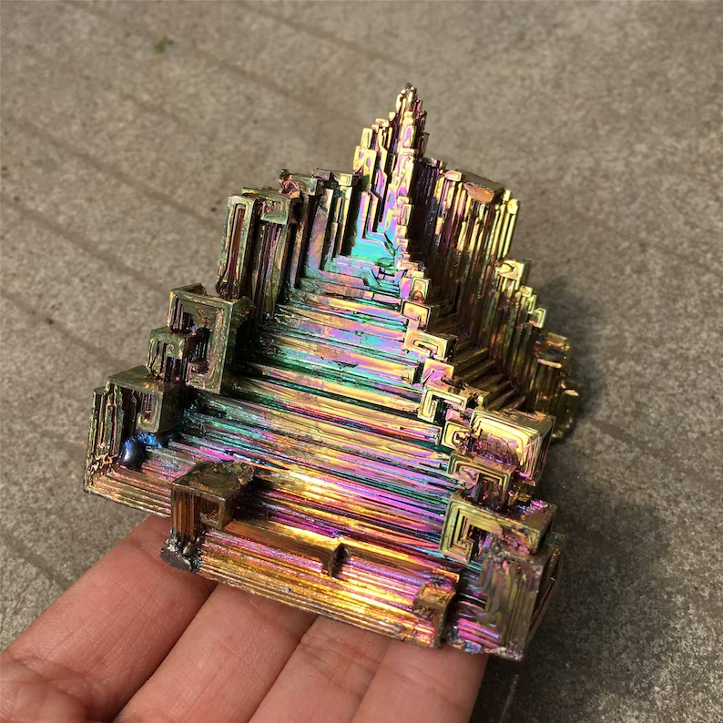 Natural Raw Aura Rainbow Titanium Bismuth Quartz Crystal Mineral Specimens Gift