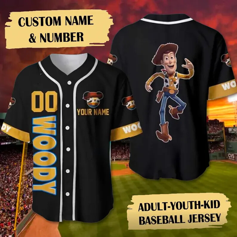 Custom Woody Toy Story 3D Baseball Jersey Shirt MOTHER DAY GIFT ALL OVER PRINT